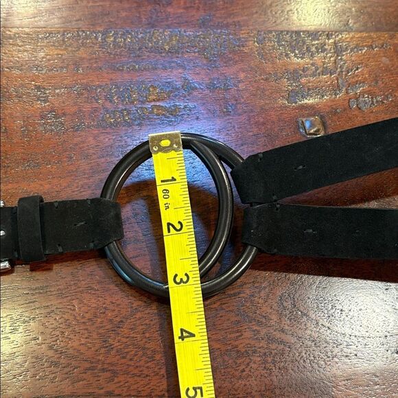 Vintage Ralph Lauren Double O-Ring Black Suede Equestrian Belt size Large main image 6